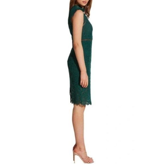Bardot Lace Sheath Cocktail Dress Green Women's Size Small - Picture 4 of 10